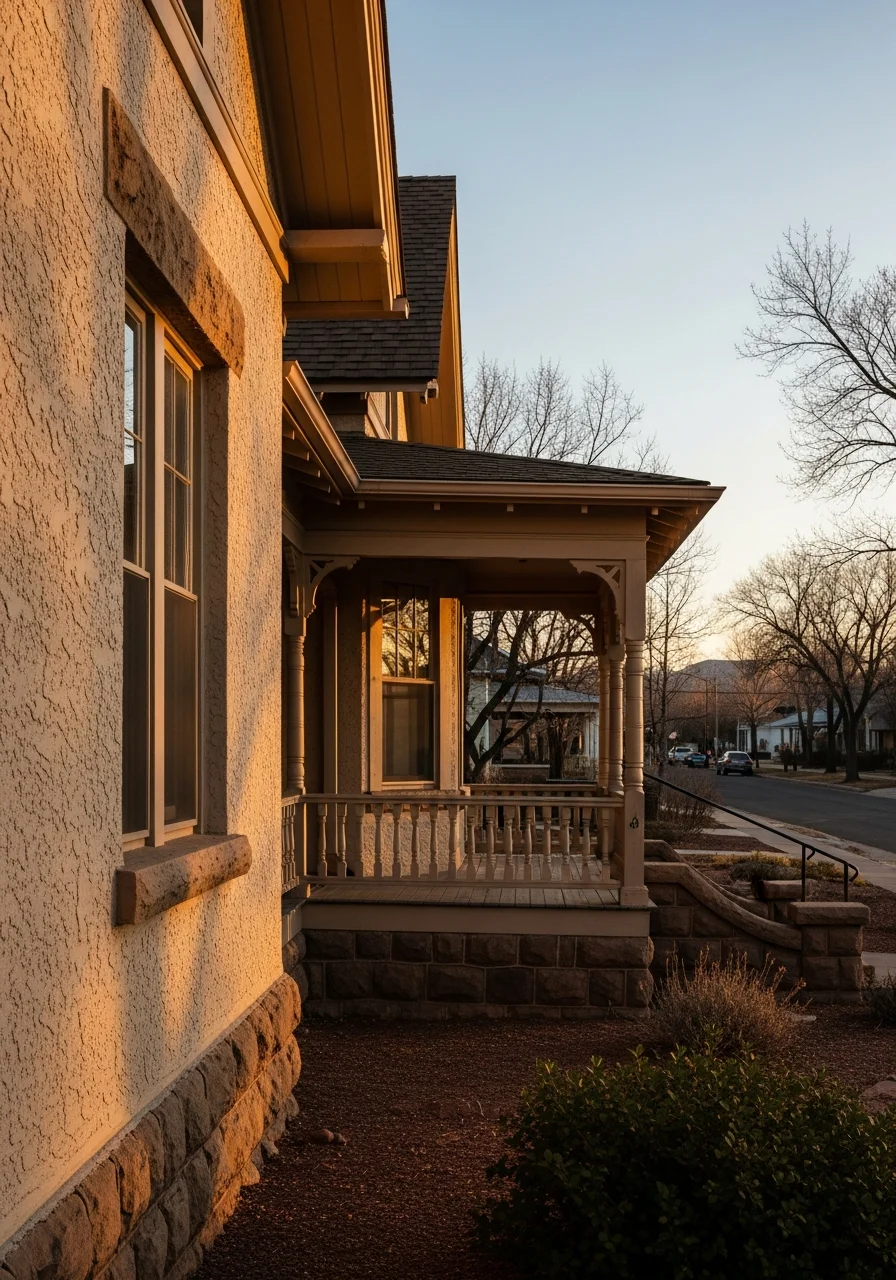 Historic Prescott-area residence with period details and well-maintained exterior landscaping.
