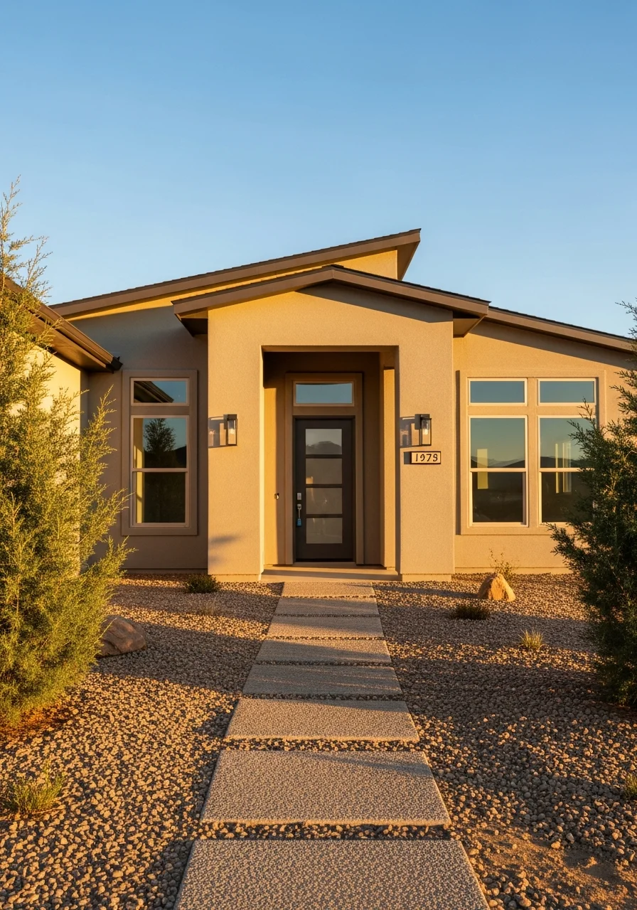 Newer construction home in Prescott Valley showing clean lines and updated architectural style.